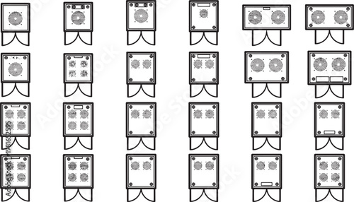 Illustration of diverse kitchen stove top designs, a comprehensive visual guide.