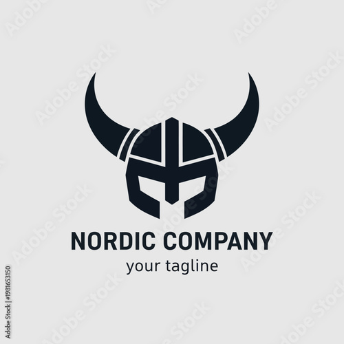 Viking Helmet Logo for Nordic Company with Tagline