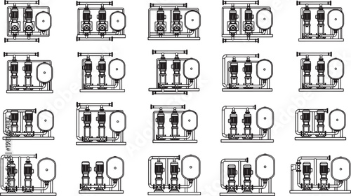A diagram of a machine, possibly used for industrial processes.