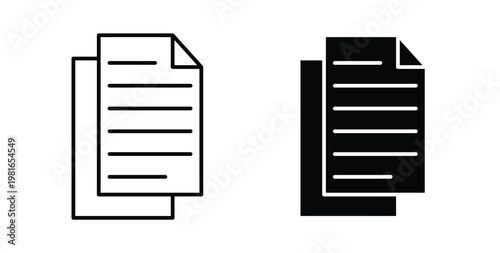 Copy icon pack flat black, Editable line icons