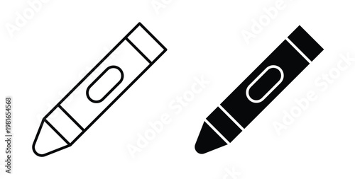 Crayon icon pack flat black, Editable line icons