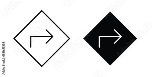 Directions icon pack flat black, Editable line icons