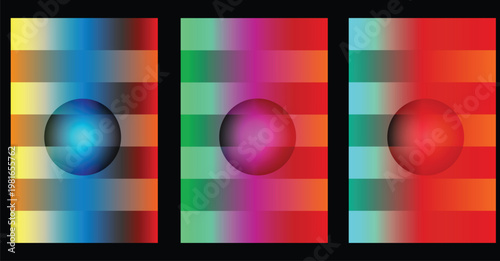 Optical illusion with ellipses and colorful gradients