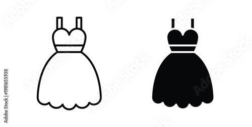 Dress icon pack flat black, Editable line icons