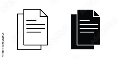 Duplicate icon pack flat black, Editable line icons