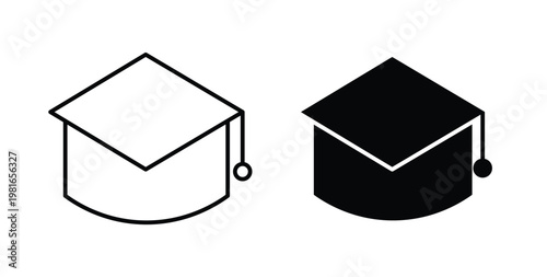 Education icon pack flat black, Editable line icons