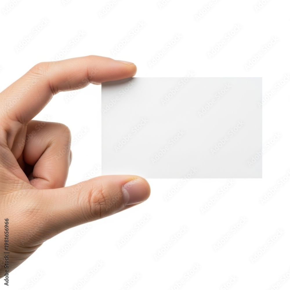 Fototapeta premium Hand holding blank transparent card