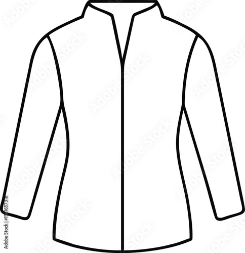 Sophisticated Womens Closed Front Blazer with V Neck for Work Attire