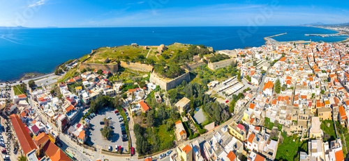 Rethimno city with the fortress of Fortezza, Crete, Greece.