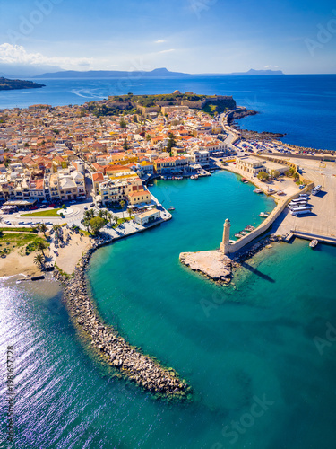 Rethimno city with the fortress of Fortezza, Crete, Greece.