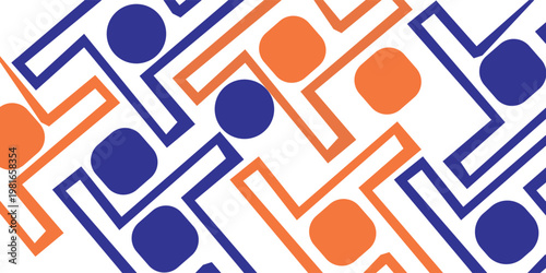 Seamless abstract geometric pattern. Vector Illustration. Reflectarray antenna background.