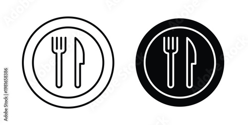 Food icon pack flat black, Editable line icons