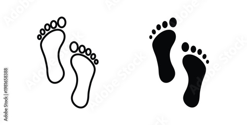 Foot icon pack flat black, Editable line icons