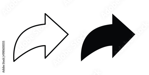 Forward icon pack flat black, Editable line icons