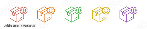Secure Icon Set Multiple Style Collection. Vector Illustration Concept Designed In Line Colorful Style