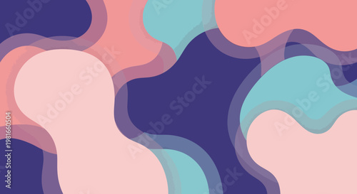 Vibrant abstract fluid background with smooth organic shapes. A modern graphic design pattern showcasing translucent colorful overlapping elements