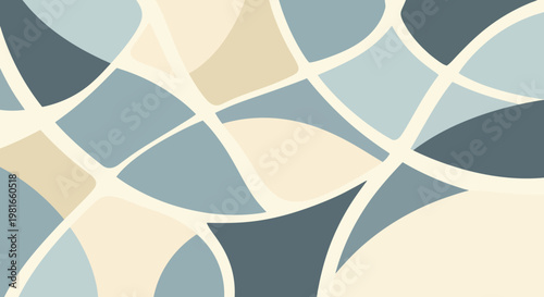 Abstract geometric pattern with flowing curves in muted pastel colors, creating a soothing and elegant visual design suitable for various applications