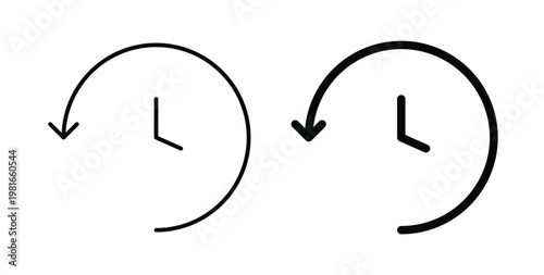 History icon pack flat black, Editable line icons