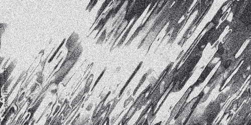 Abstract monochrome textured background with diagonal streaks and grainy noise effect creating a dynamic and artistic visual pattern for graphic design and digital art applications