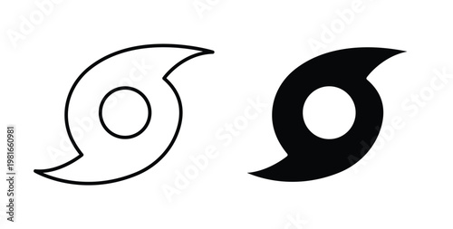 Hurricane icon pack flat black, Editable line icons