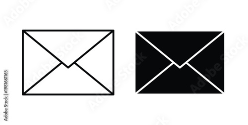 Inbox icon pack flat black, Editable line icons