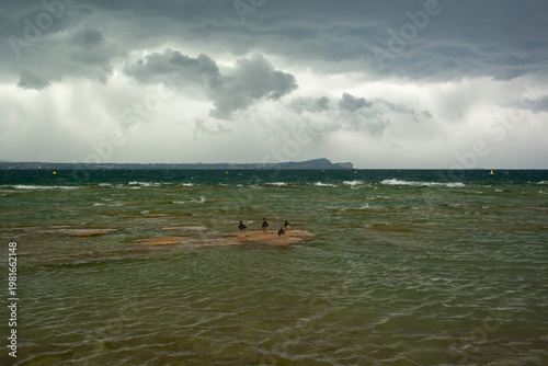 Approaching storm in the Garda Lake, Sirmione.