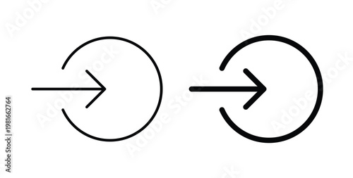 Log in icon pack flat black, Editable line icons