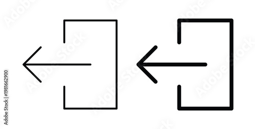 Log out icon pack flat black, Editable line icons