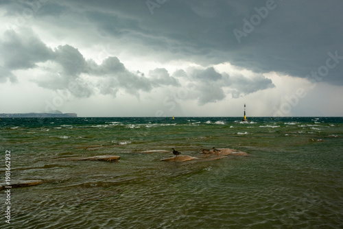 Approaching storm in the Garda Lake, Sirmione.