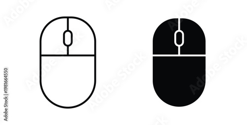 Mouse icon pack flat black, Editable line icons