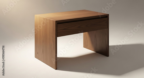 Modern bathroom with minimalist design featuring dark wood cabinetry