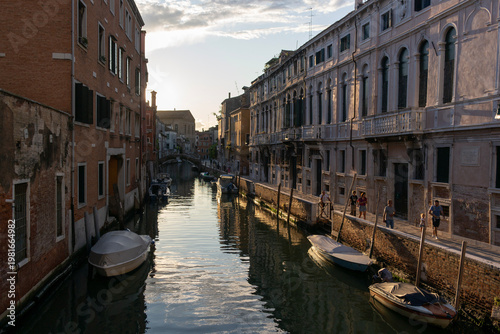 Canal in Venice at sunset