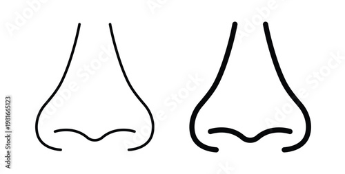 Nose icon pack flat black, Editable line icons