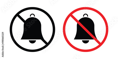 Notification off icon pack flat black, Editable line icons