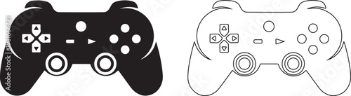 Black and white video game controllers