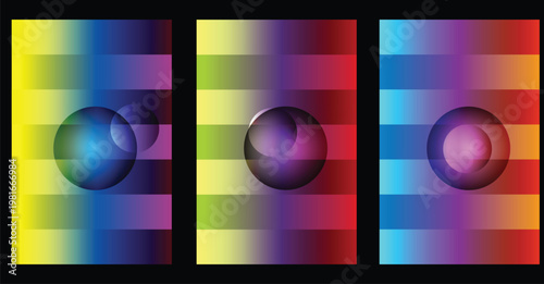 Abstract colorful gradient background with spherical shapes