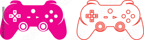 Colorful video game controllers
