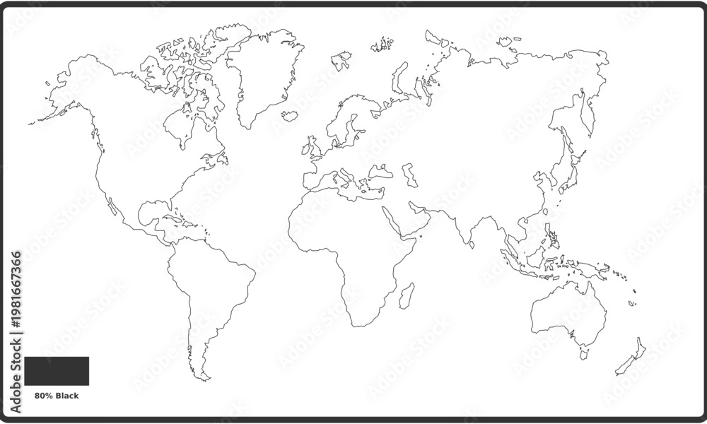Obraz premium World Map Vector High Detail Clean Layout