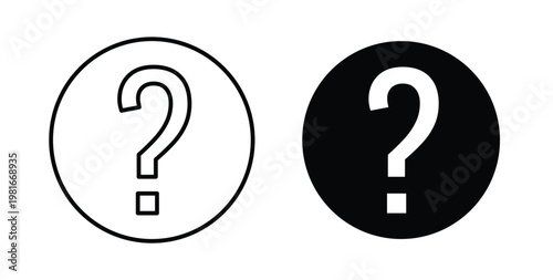 Question icon pack flat black, Editable line icons