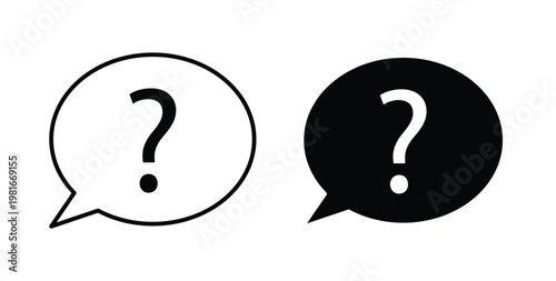 Question icon pack flat black, Editable line icons