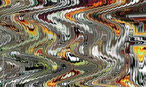 Принти на полотні An abstract visual composition featuring intense digital data corruption and hea