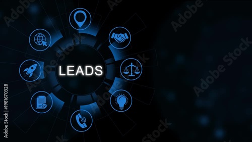 Enterprise sales dashboard powered by Lead Engine system with secure performance monitoring  4 k video animation
