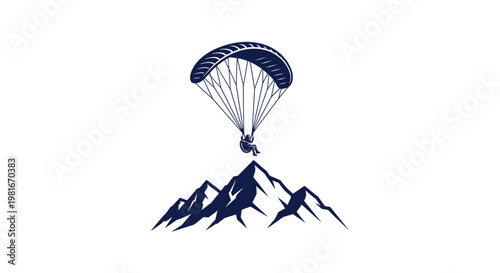 Paragliding Adventure Above Mountain Peaks - Scenic Outdoor Sport