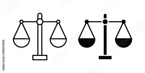 Scale icon pack flat black, Editable line icons