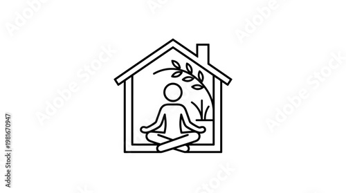 Person Meditating In A House With Plants