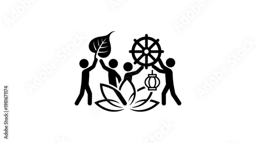 Buddhist Symbols And Figures Holding Them