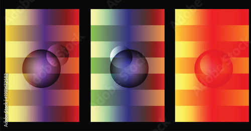 Abstract gradient composition with spherical forms a colorful visual exploration