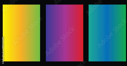 Abstract vertical color blocks a gradient spectrum of yellow red and teal