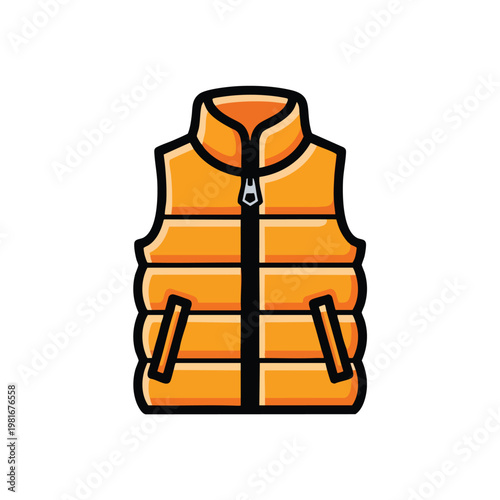 Bright Orange Puffer Vest for Outdoor Adventure and Casual Wear