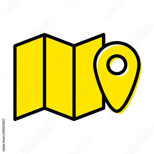 マップと現在地を示すロケーション素材